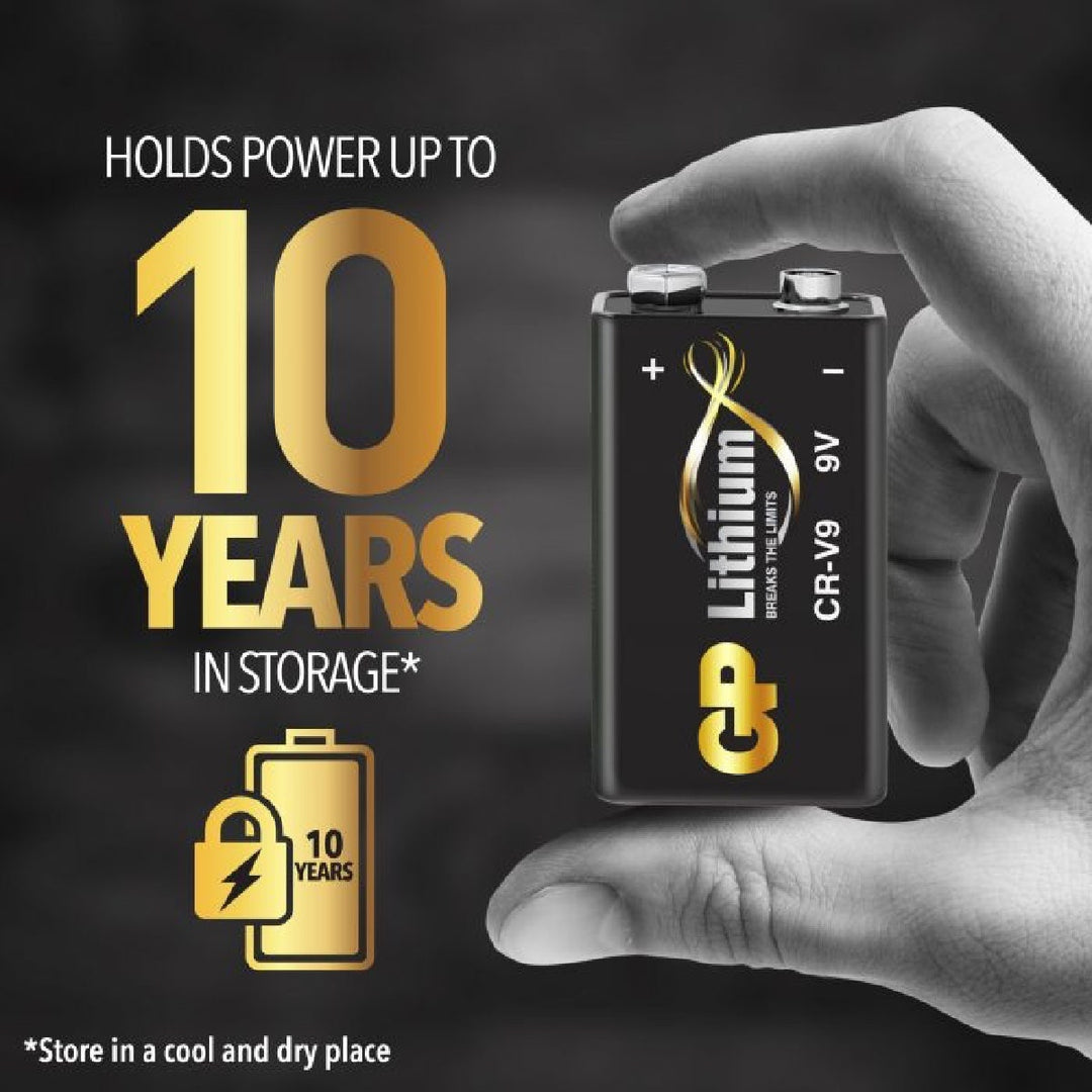 Lithiumbatteri GP Lithium 9V / 6F22 - 10-årsbatteri