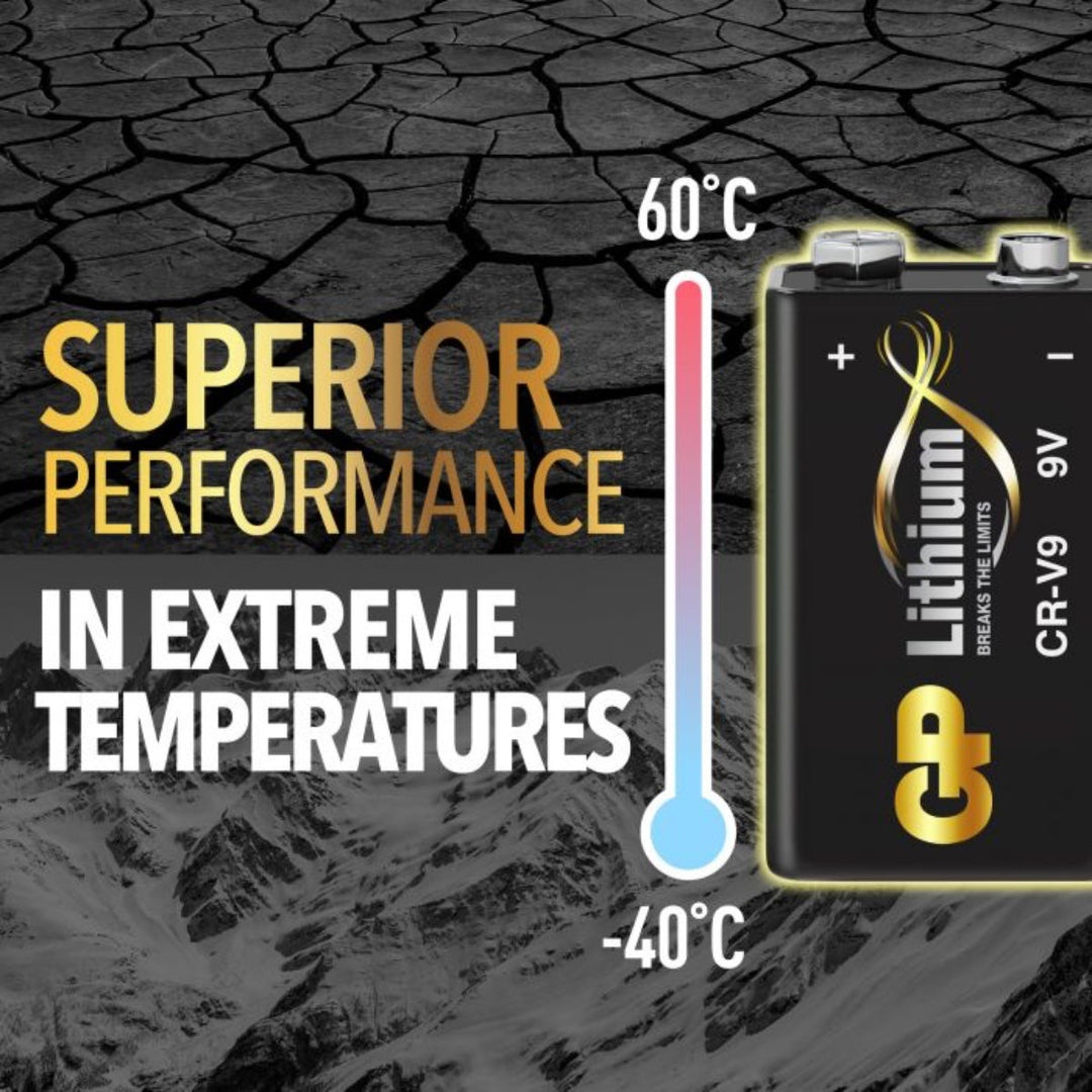 Lithiumbatteri GP Lithium 9V / 6F22 - 10-årsbatteri