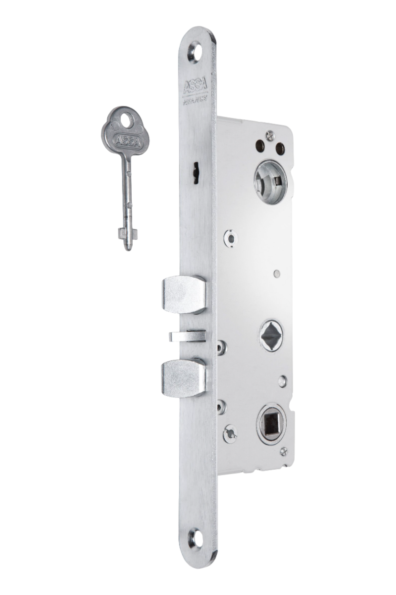 Låshus med förreglat cylinderfall och tryckesfall ASSA 721 - 35 - Vänster