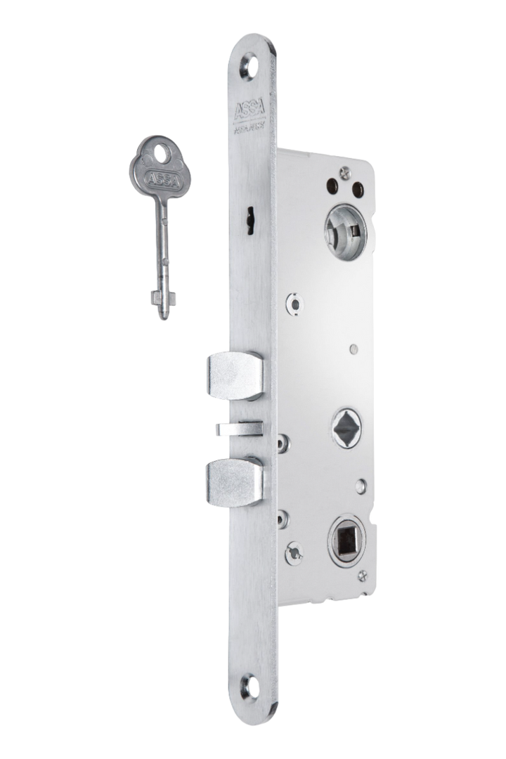 Låshus med förreglat cylinderfall och tryckesfall ASSA 721 - 35 - Vänster
