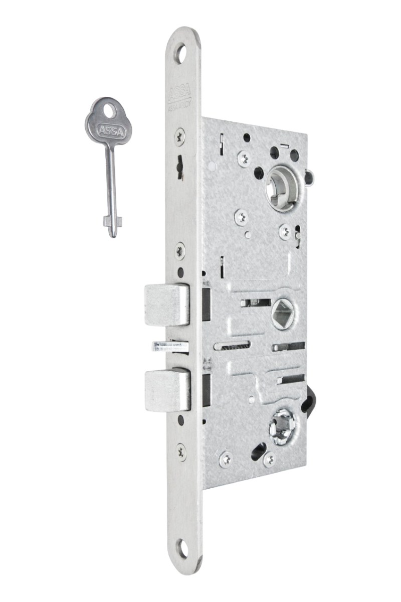 Låshus med förreglat cylinderfall och tryckesfall ASSA 721