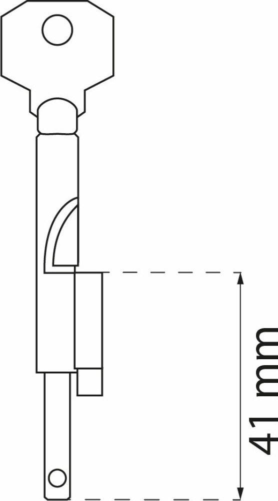 Detektivlås Habo KLZ 38 - Teknisk ritning med mått