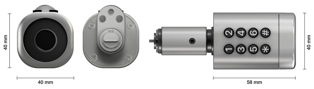 Digital låscylinder BG 1000 Silver för inomhusbruk