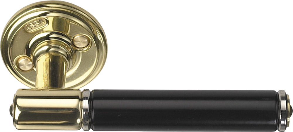 Dörrtrycke ASSA Epok 1930 - Mässing med svart handtag