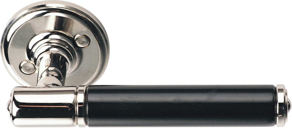 Dörrtrycke ASSA Epok 1930 - Mattkrom med svart handtag