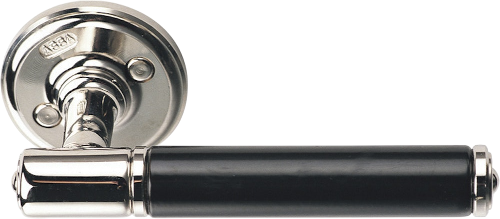 Dörrtrycke ASSA Epok 1930 - Nickel med svart handtag