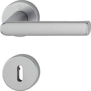 Dörrtrycke Hoppe Hamburg-Aluminium F9 (Rostfri nyans)