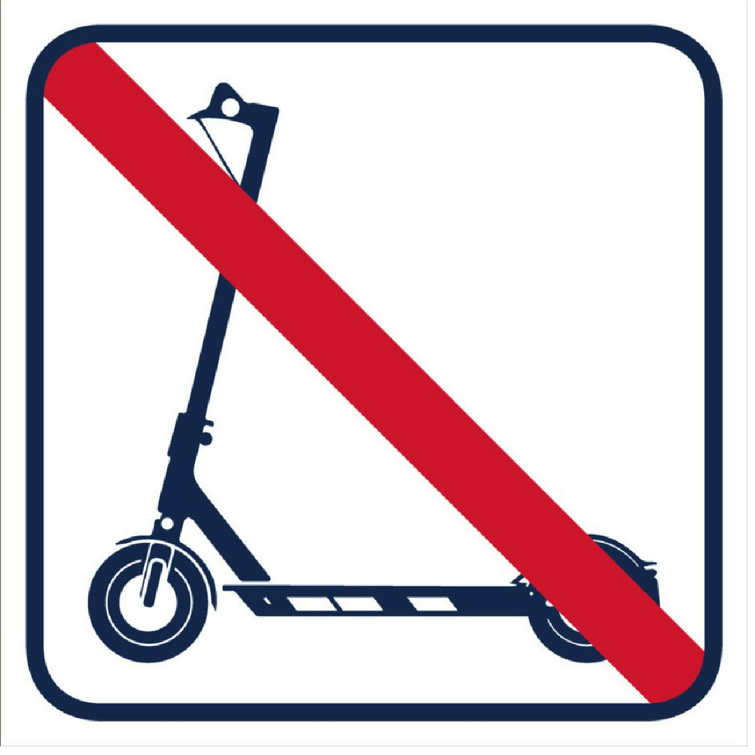Pictogram - "elsparkcykel förbjudet"