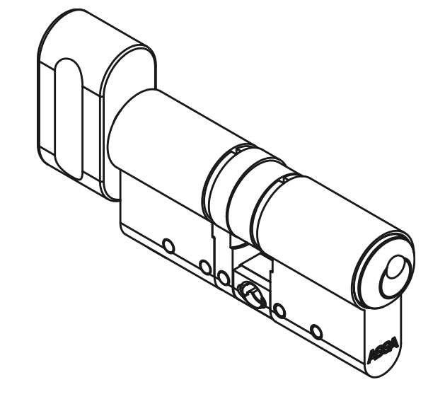 Eurocylinder ASSA 13M27 dubbelcylinder med ASSA Basic låsning och vred