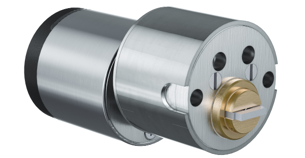 Startpaket EVVA Airkey med en rund låscylinder till utsidan 