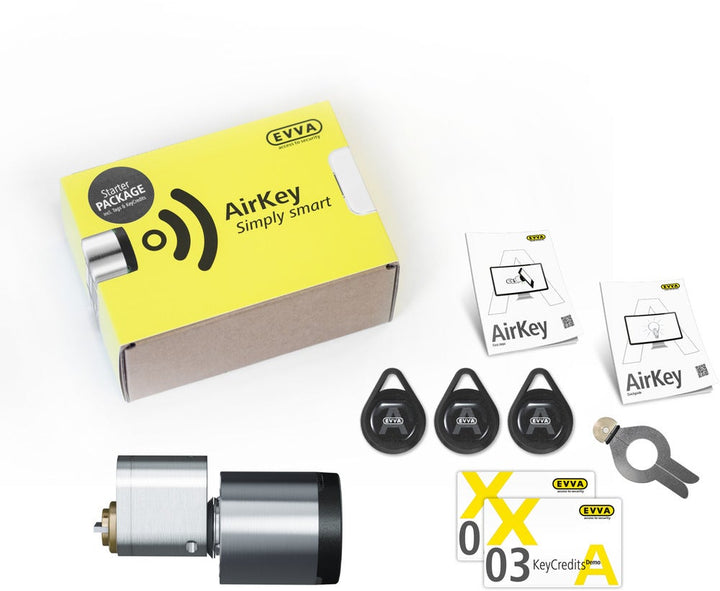 Startpaket EVVA Airkey med en oval låscylinder till utsidan 