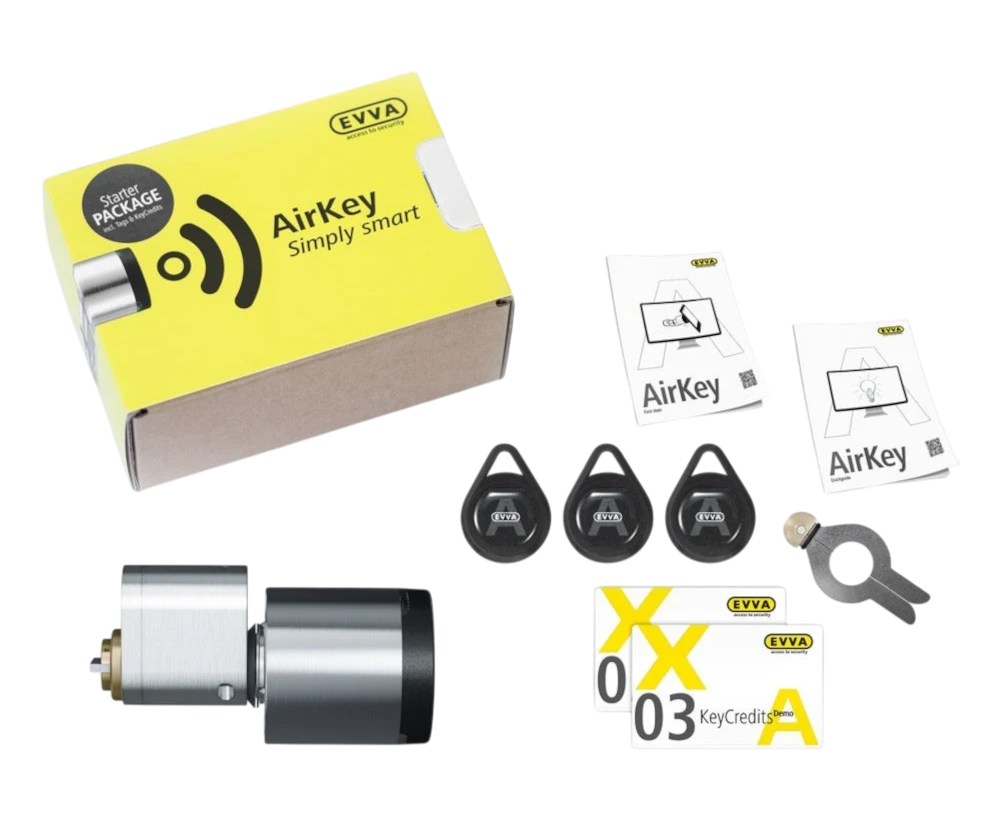 Startpaket EVVA AirKey med en oval låscylinder till utsidan – St George