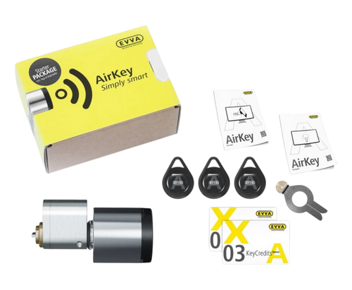 Startpaket EVVA AirKey med en oval låscylinder till utsidan