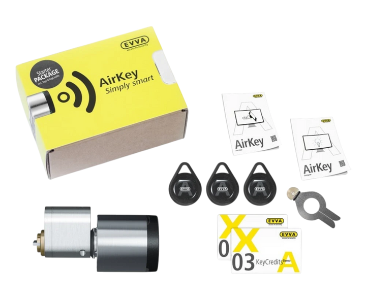 Startpaket EVVA AirKey med en oval låscylinder till utsidan – St George