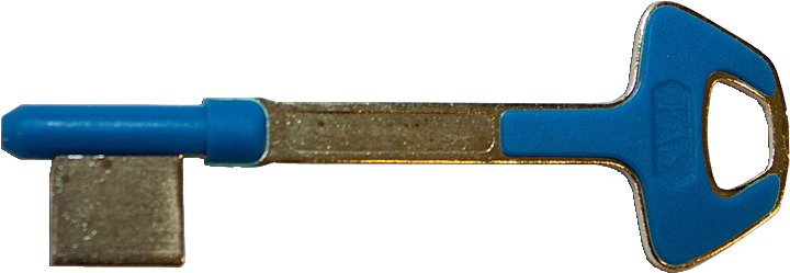 Extra nyckel till 9-tillhållarlås, Blå/Mässing