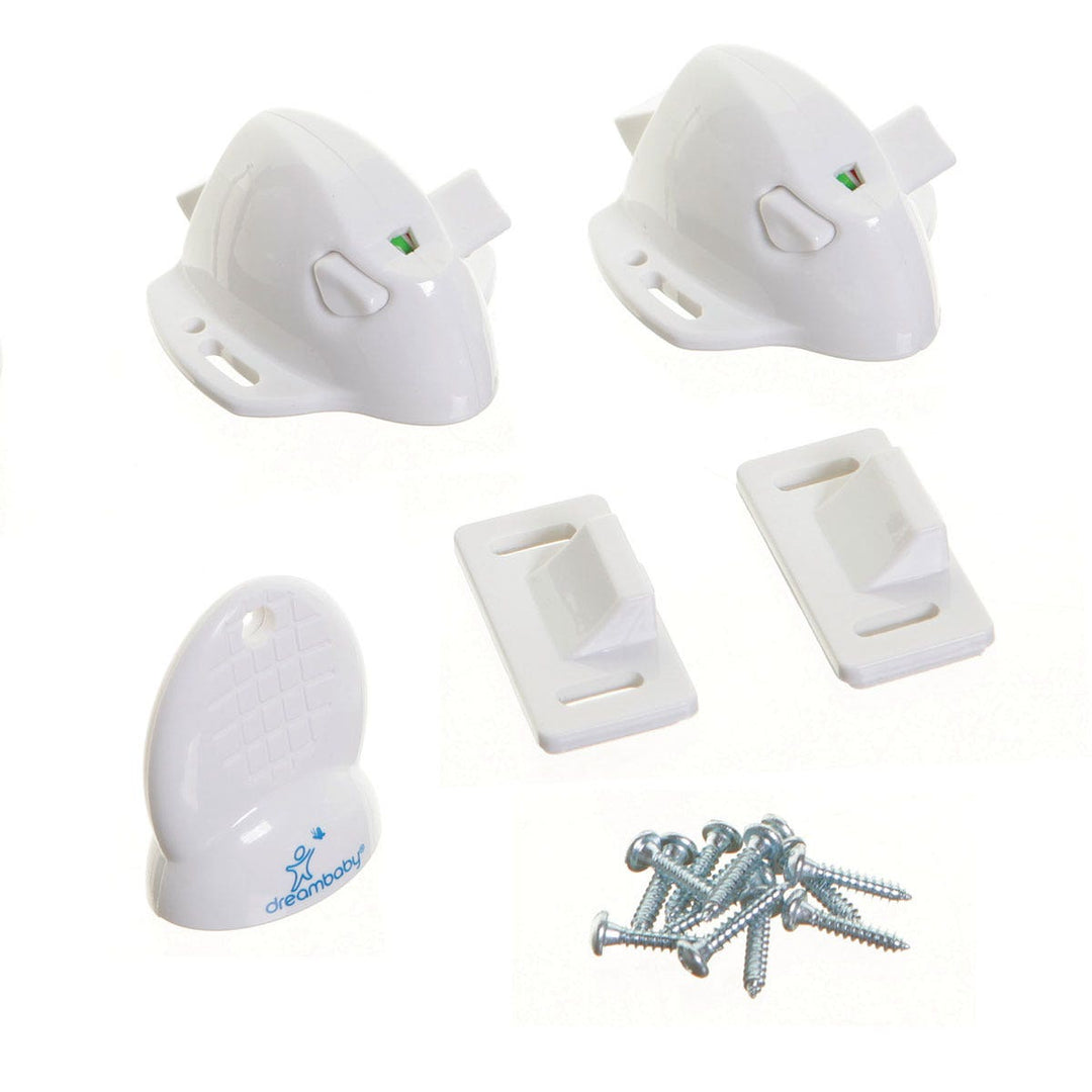 Magnetlås till lådor och skåp Dreambaby självhäftande 2-pack