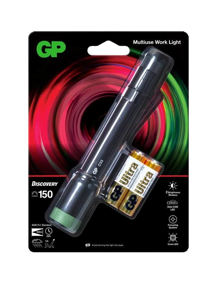 Ficklampa GP Discovery Alces C33 med 150 lumen och sidoljus – bild 5 – St George