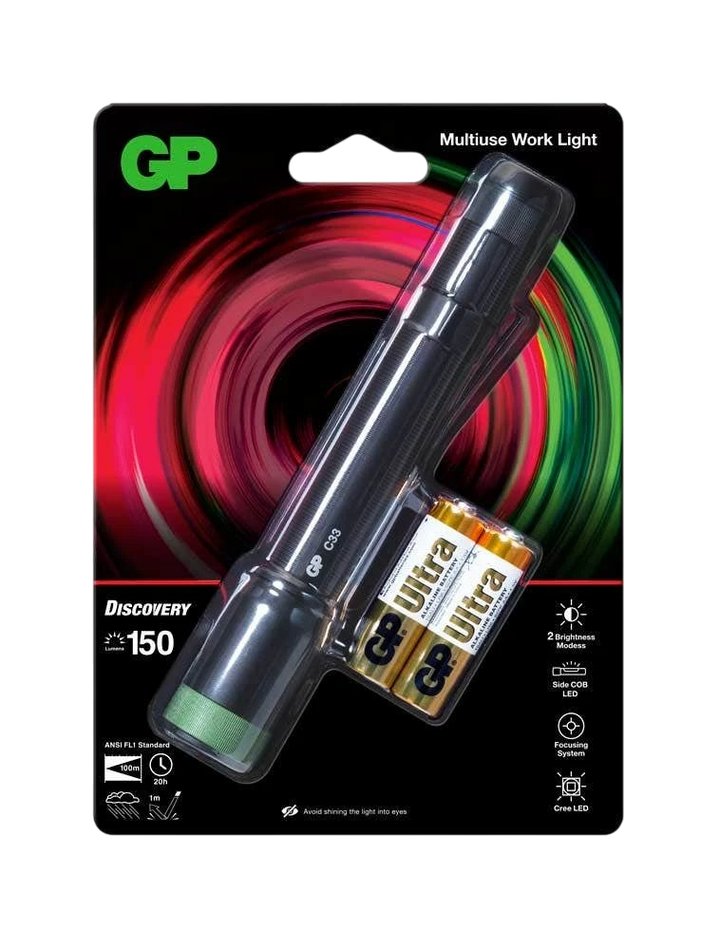 Ficklampa GP Discovery Alces C33 med 150 lumen och sidoljus – bild 5 – St George