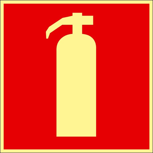 Färgefterlysande Brandskylt "Brandsläckare" - Supernova®