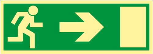 Nöd- och utrymningsskylt "Nödutgång pil höger"
