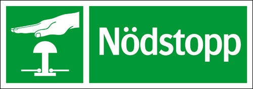 Nöd- och utrymningsskylt "Nödstopp" Aluminium