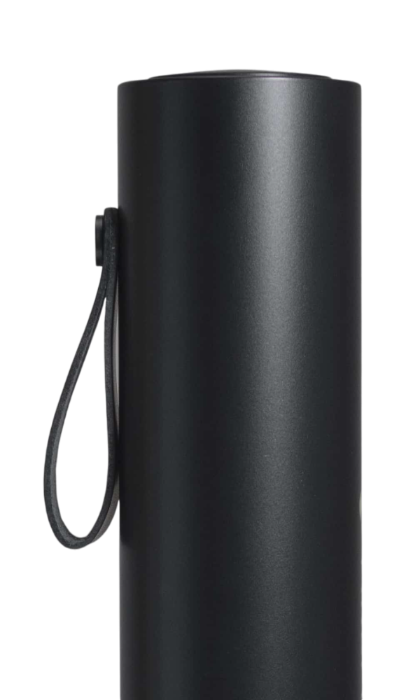 Kolsyresläckare Firemill Original Svart med kolsyrepatron med läderrem