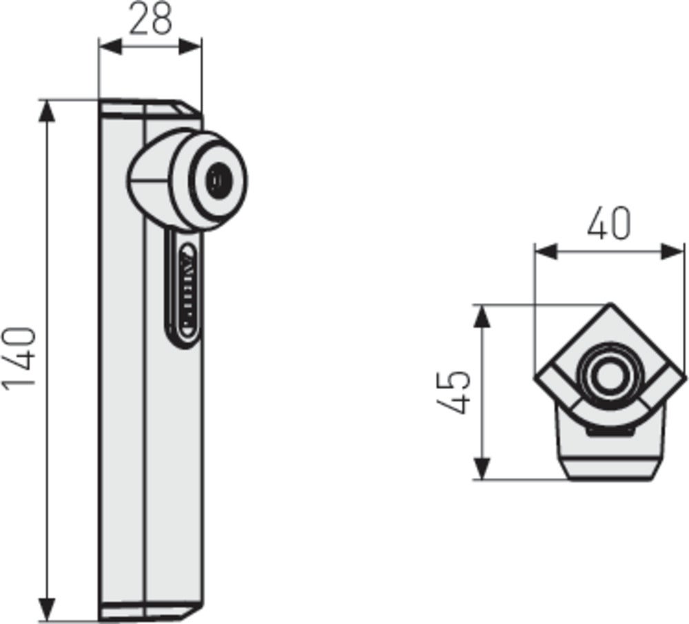 Godkänt fönsterlås ABUS FTS16 - Teknisk ritning med mått