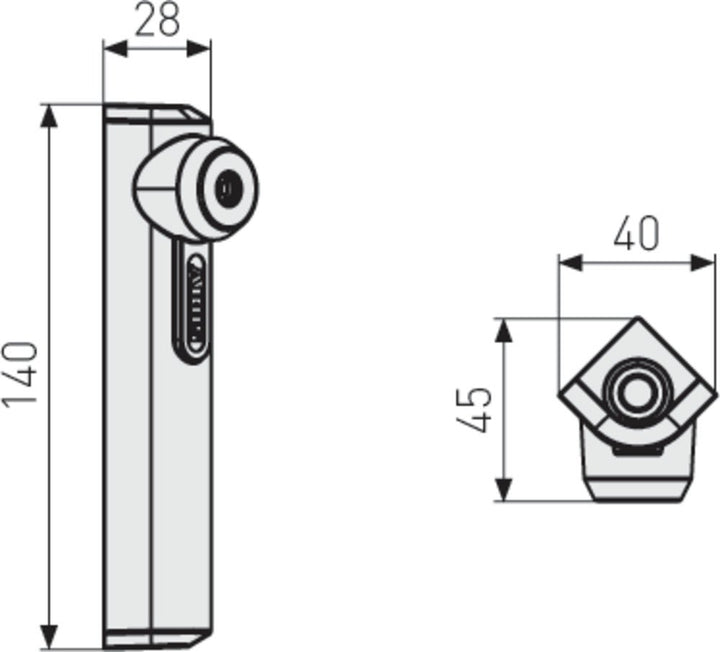 Godkänt fönsterlås ABUS FTS16 - Teknisk ritning med mått