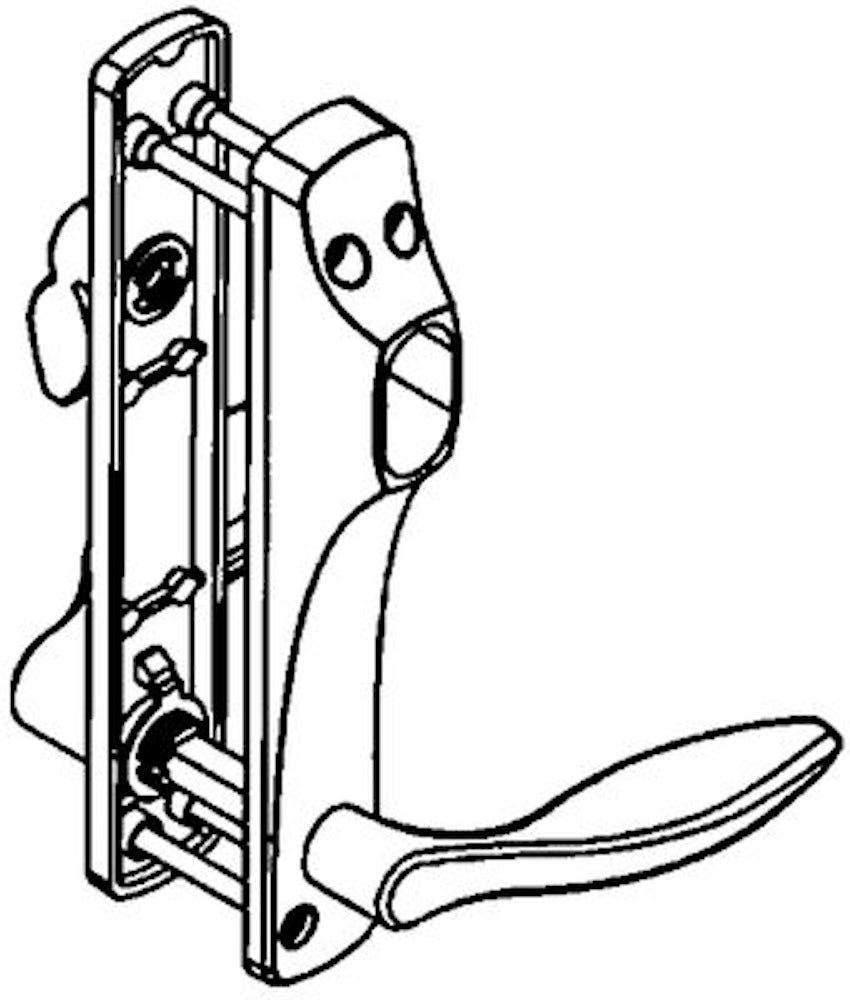 Handtag / cylinderbehör till smalprofillås ASSA 55859E - Illustration