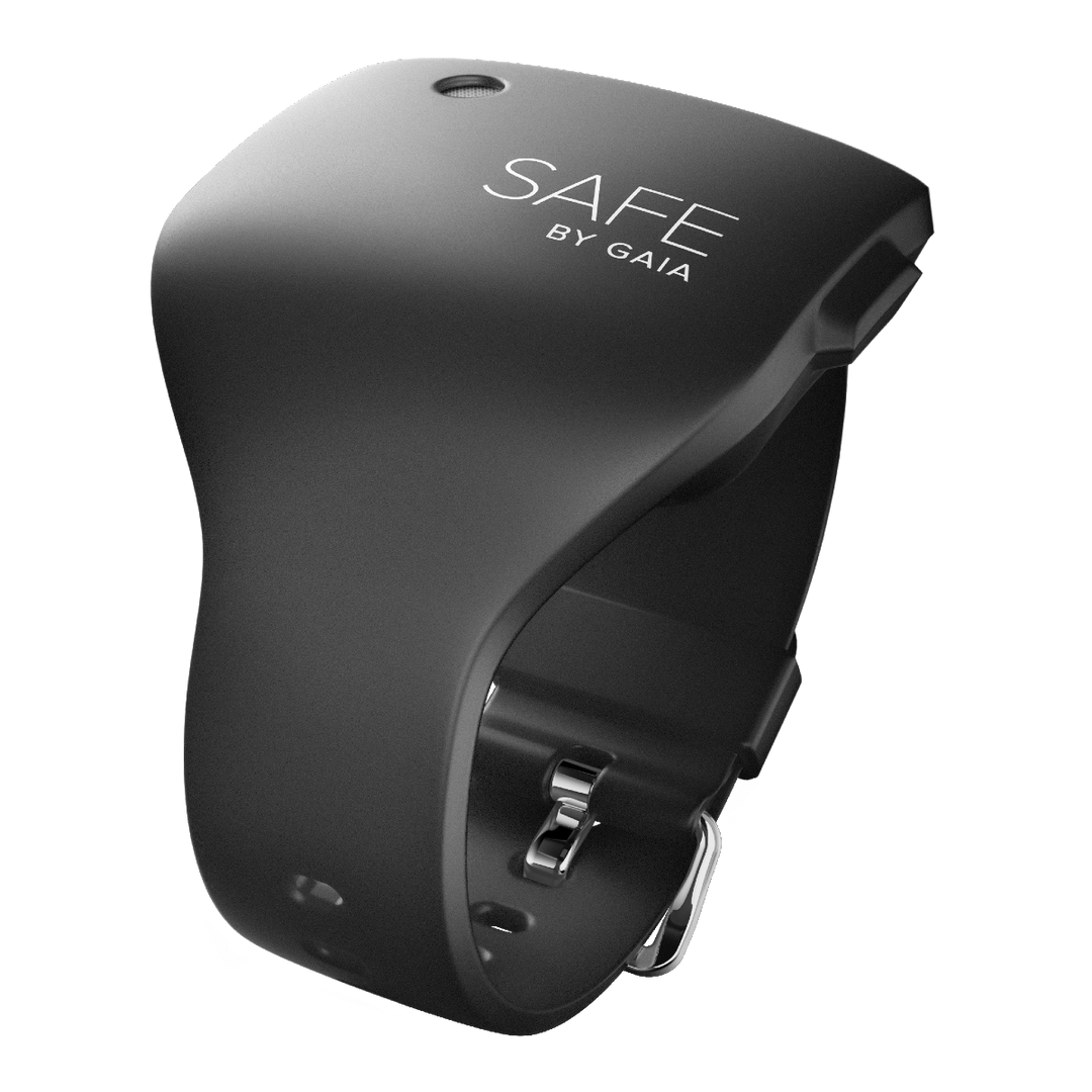Överfallslarm i sportigt armband SAFE by GAIA Svart