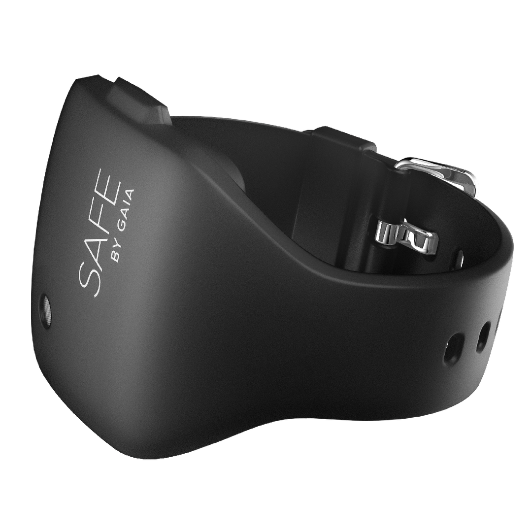 Överfallslarm i sportigt armband SAFE by GAIA Svart