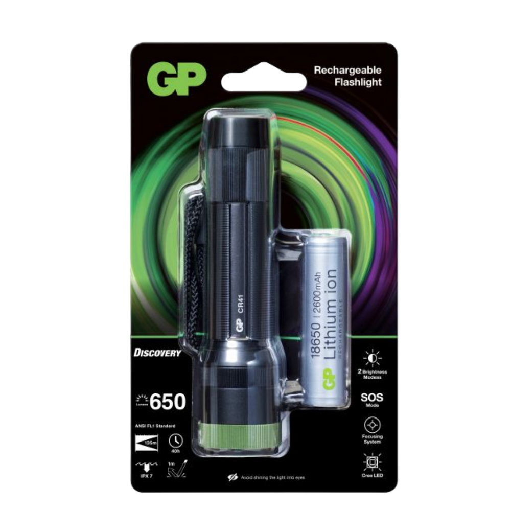 Ficklampa GP Discovery Ursa CR41 med 650 lumen