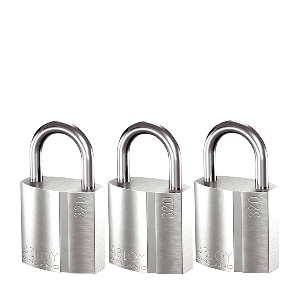 3 stycken hänglås ABLOY PL320/20 Klass 1 med lika låsning