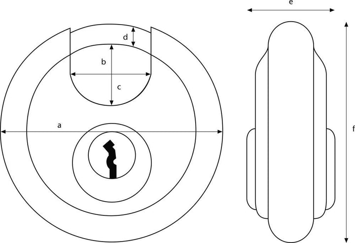 Hänglås ABUS Diskus 20/80 - Ritning
