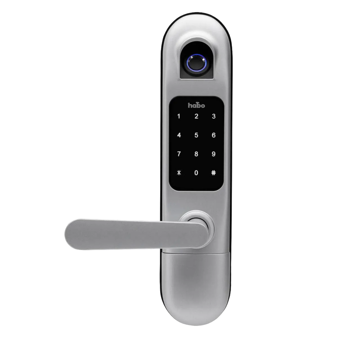 Digitalt dörrlås Habo Tribe 2 med fingeravtrycksläsare Silver