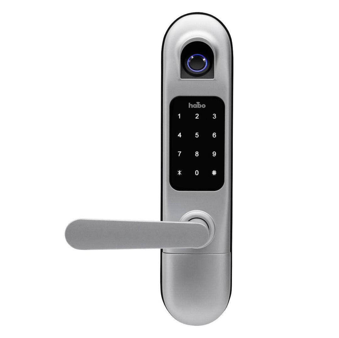 Digitalt dörrlås Habo Tribe 2 med fingeravtrycksläsare Silver