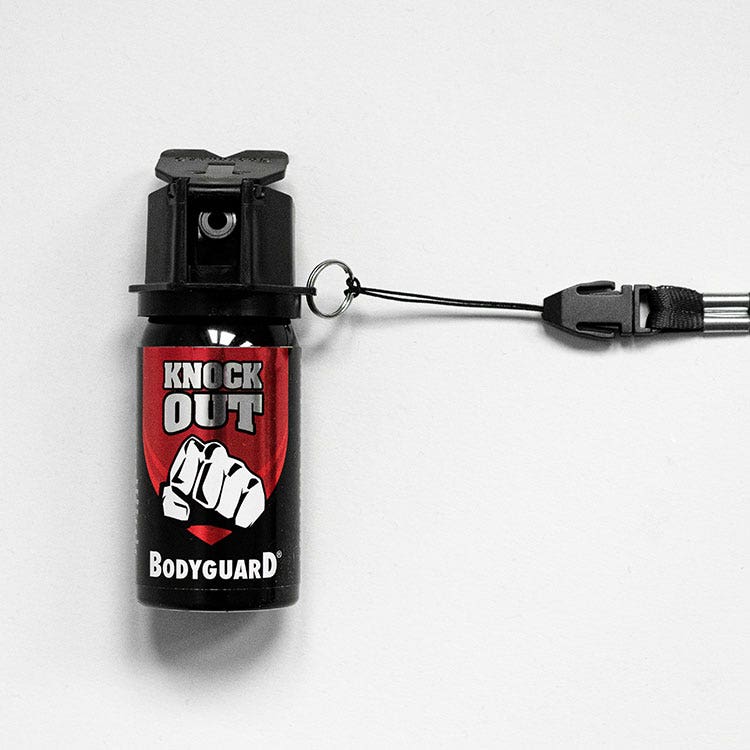 Halsrem med karbinhake och quick release till självförsvarsspray Bodyguard
