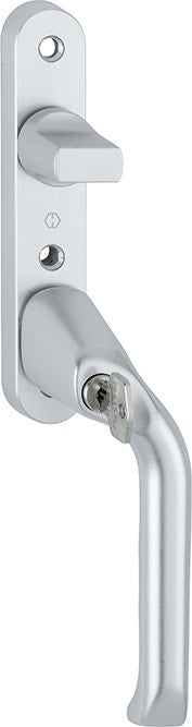 Låsbsart handtag med långskylt och vred till spanjolettdörrar HOPPE London 013VKS/350KL-1