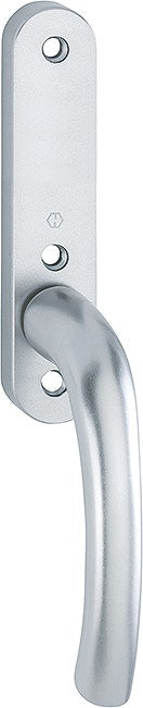 Handtag med långskylt till spanjolettdörrar HOPPE Tokyo 0710RH/350KL - Utan hål - Aluminium F1 Silver - Rakt