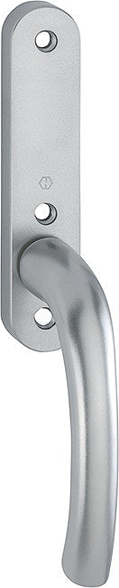 Handtag med långskylt till spanjolettdörrar HOPPE Tokyo 1710RH/350KL - Utan hål - Aluminium F9 (Rostfri nyans) - Rakt