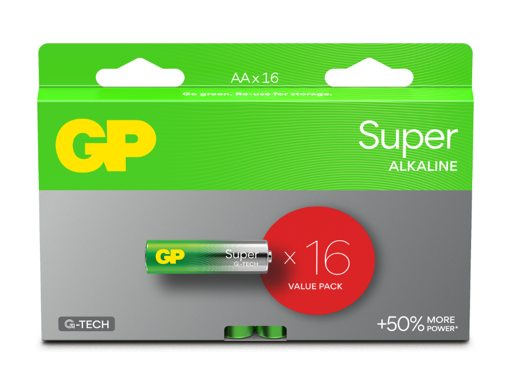 Engångsbatteri GP Super AA / LR6 - 16-pack