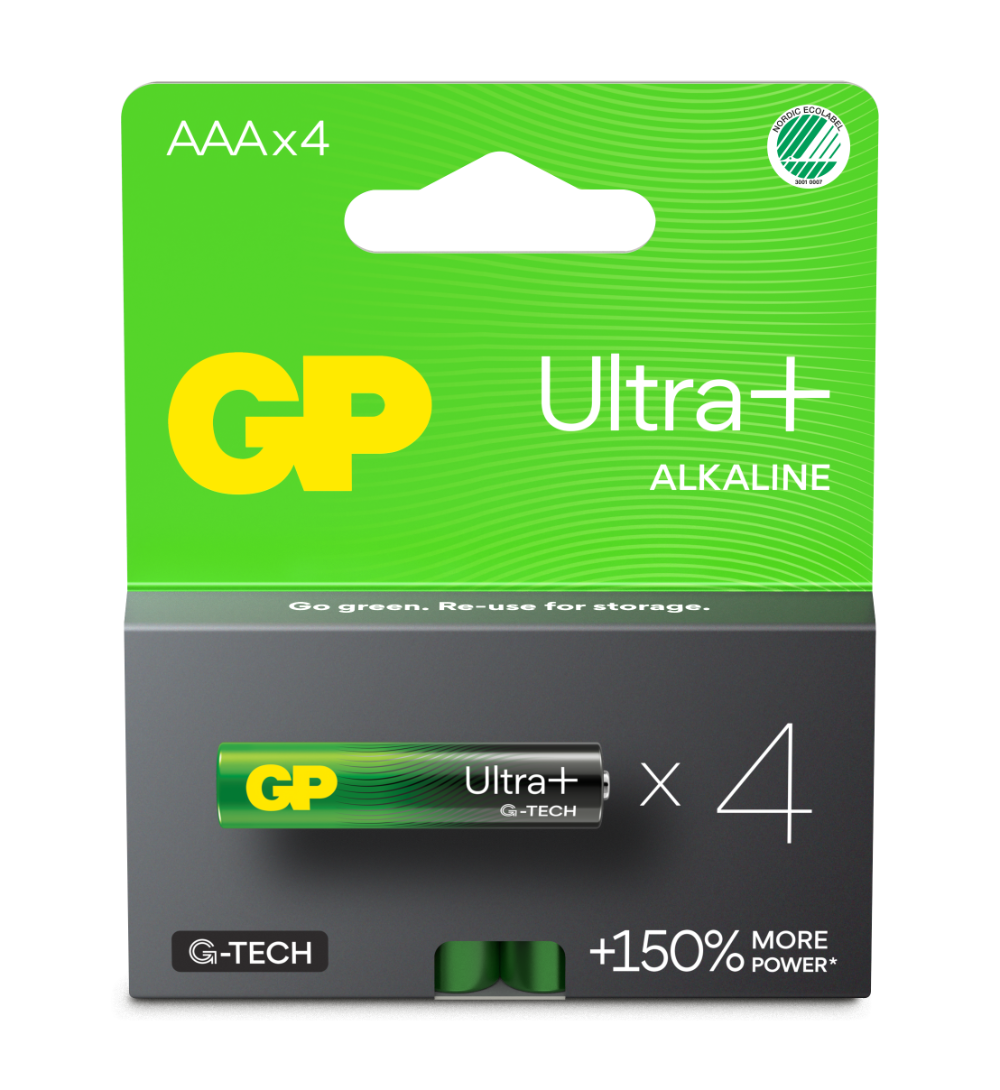Engångsbatteri GP Ultra+ AAA / LR03 4-pack
