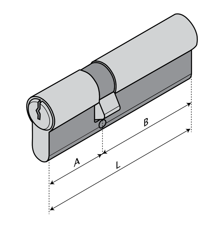 Eurocylinder ASSA 13M22 dubbelcylinder med ASSA Basic 1300 låsning