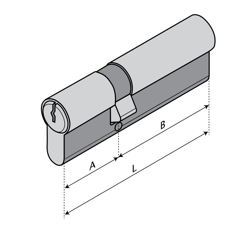 Eurocylinder ASSA 12M22 dubbelcylinder med ASSA d12 låsning