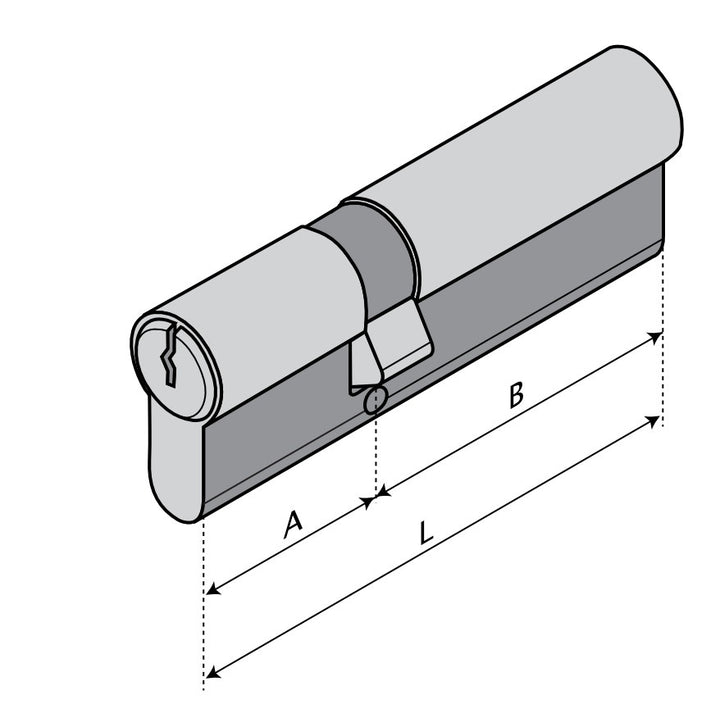 Eurocylinder ASSA 12M22 dubbelcylinder med ASSA d12 låsning
