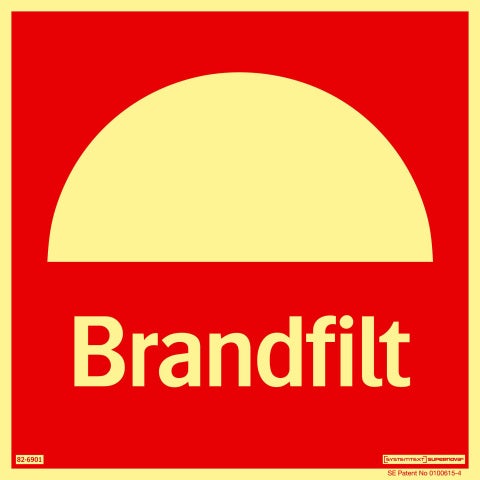 Färgefterlysande Brandskylt "Brandfilt" - Supernova®