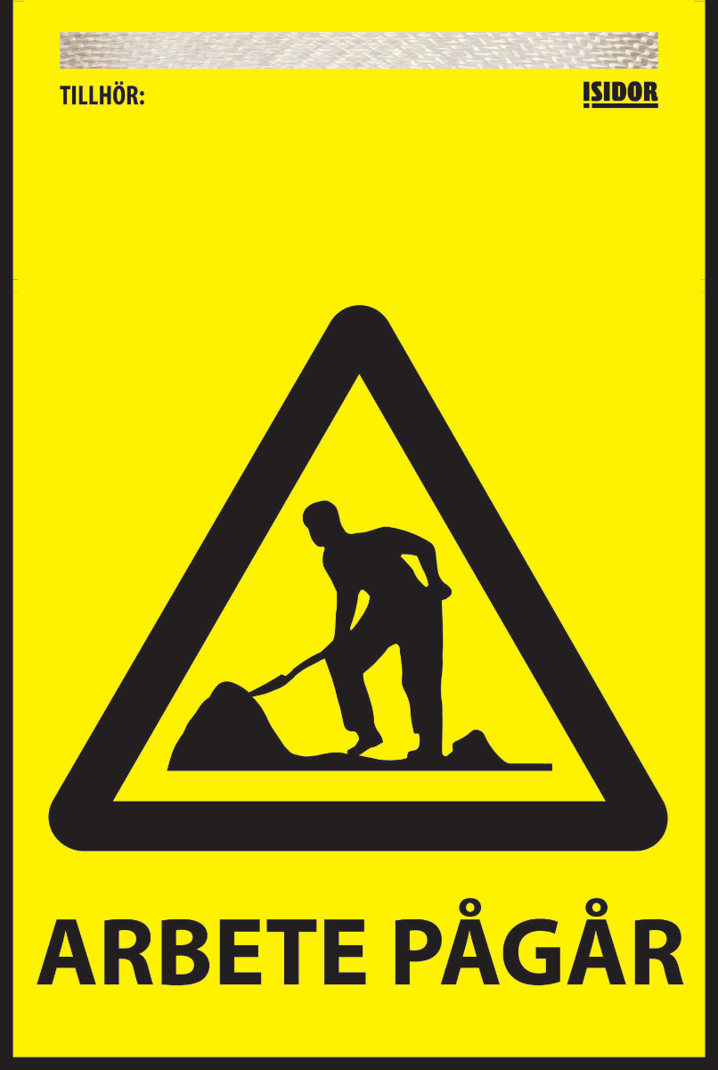 Varningsflagga "Arbete pågår" till Isidor system