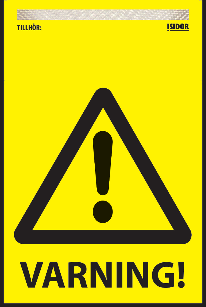 Varningsflagga "Varning" till Isidor varningssystem