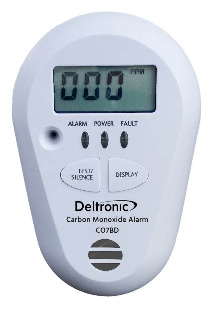 Kolmonoxidvarnare Deltronic med 7-års batteri och digital display
