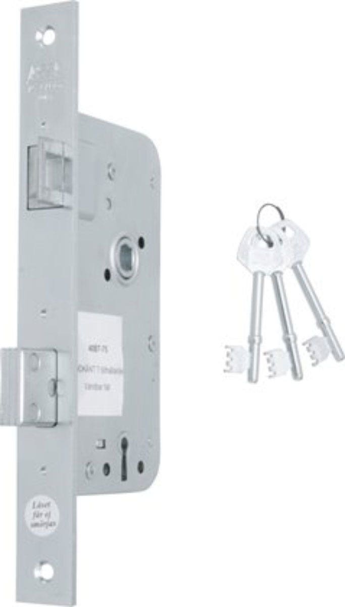 Tillhållarlåshus ASSA 40B7 - 75 mm - Höger - 68 mm - PP